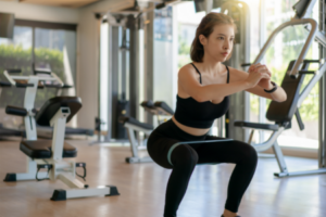 Woman performing pelvic floor therapy exercises