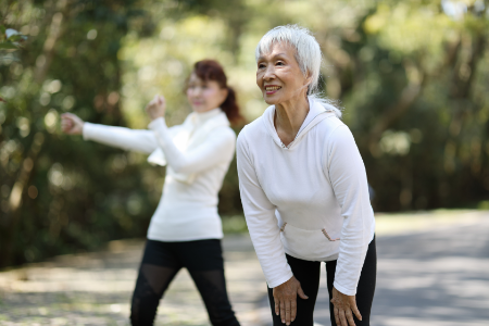 Older women exercising their pelvic floor