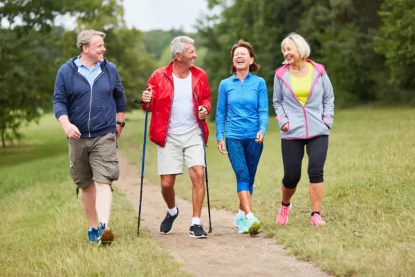 Elderly people being active