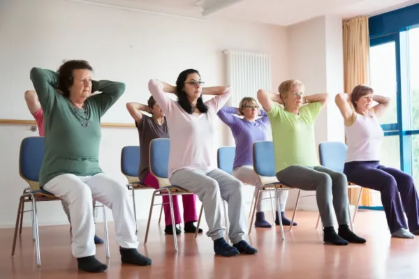 Elderly people being active